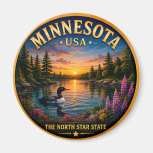 Íman Minnesota Terra dos Lagos Memórias de Férias 🟡