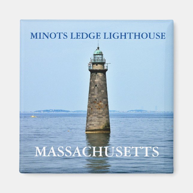 Íman Minots Ledge Lighthouse, Massachusetts Magnet (Frente)