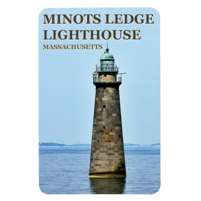 Íman Minots Ledge Lighthouse, Massachusetts PhotoMagnet (Vertical)