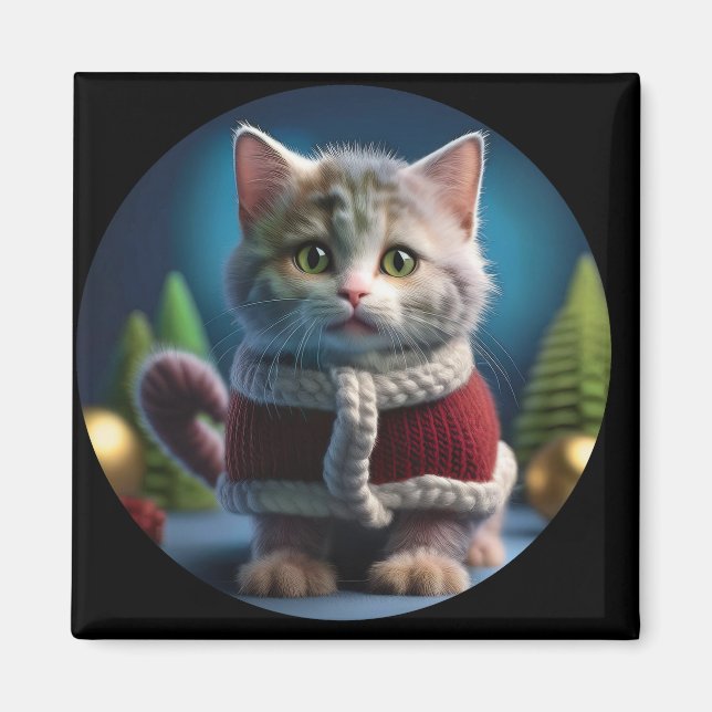 Íman Minskin Kitten Em Um Fato De Natal (Frente)