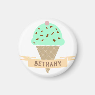 Íman Mint Choc Sorvete Chip Cone Crianças Personalizada