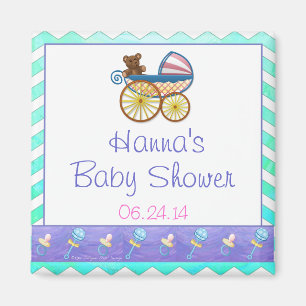 Íman Mint Ice Blue Chevron Patteryn Baby