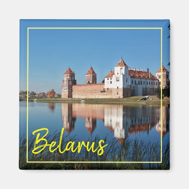 Íman Mir Castle Belarus Architecture Landscape Magnet (Frente)