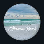 Íman Miramar Beach Flórida Belíssima Vacinação Keepsasa<br><div class="desc">Um ímã do lindo Miramar Beach Florida. Um belo presente de fotografia da costa esmeralda dos sandppers na borda das ondas do oceano na areia. Bonito souvenir de Destin no verão.</div>