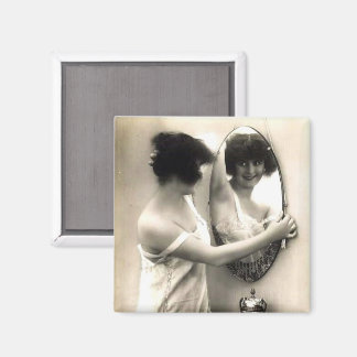 Íman Mirror Mirror Vintage Erotica Pre Code Pin-Up Girl