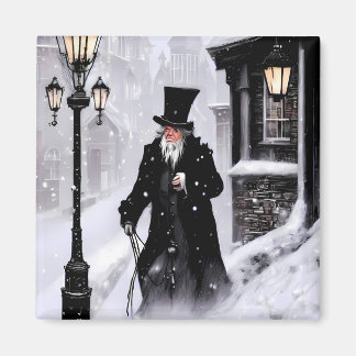 Íman Miserabilista Ebenezer Scrooge Snowy Rua Vitoriana