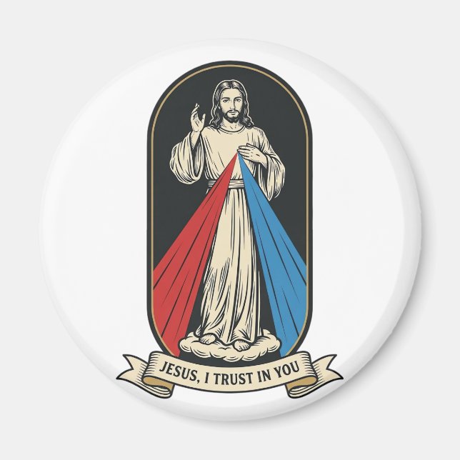 Íman Misericórdia Divina Jesus Vintage (Frente)
