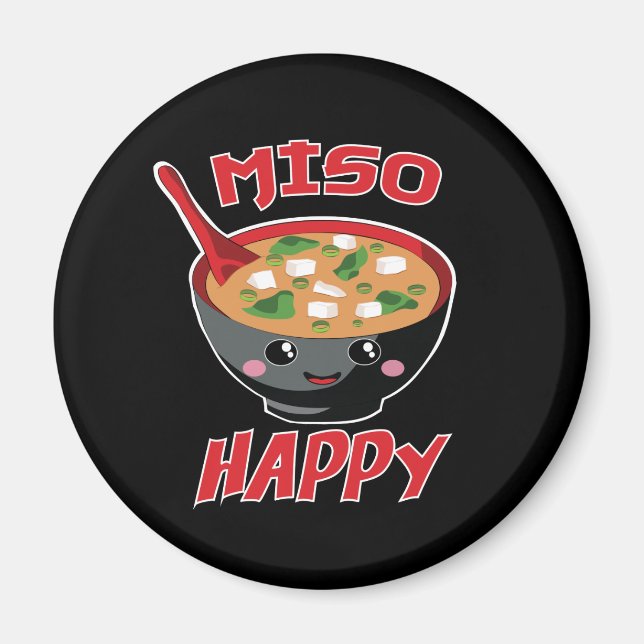 Íman Miso Happy Funny Comida Kawaii (Frente)