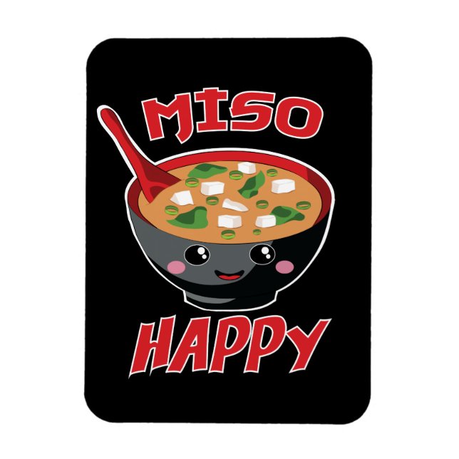 Íman Miso Happy Funny Comida Kawaii (Vertical)