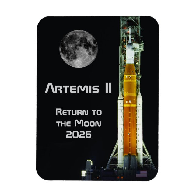 Íman Missão Artemis II na Lua (Vertical)