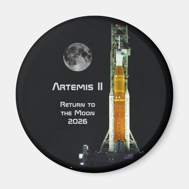 Íman Missão Artemis II na Lua (Frente)