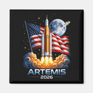Íman Missão Lunar 2026 Foguete Americano Lançado Para O