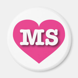 Íman Mississípi Coração Rosa Quente - Grande Amor