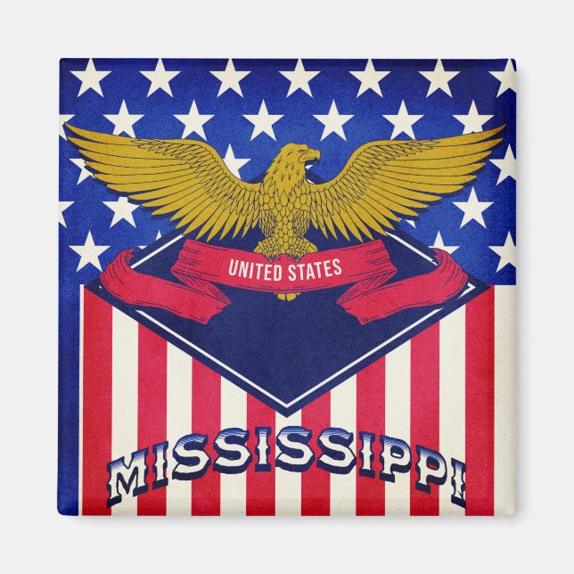 Íman Mississipi - Sinalizador dos EUA (Frente)