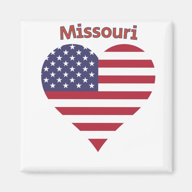 Íman Missouri American Flag Heart (Frente)