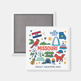 Íman Missouri Family Trip Keepsake Personalized