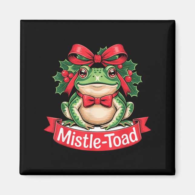 Íman Mistle-toad Funny Christmas Toad Pun  (Frente)