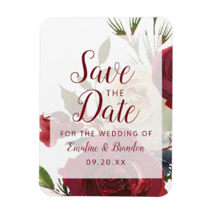 Íman Mistletoy Manor Watercolor Winter Save the Date (O