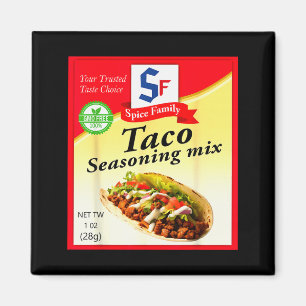 Íman Mistura de tempero de taco engraçado México grupo