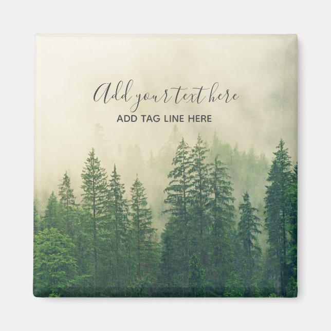 Íman Misty Pine Forest Trees - Proteção Personalizada (Frente)