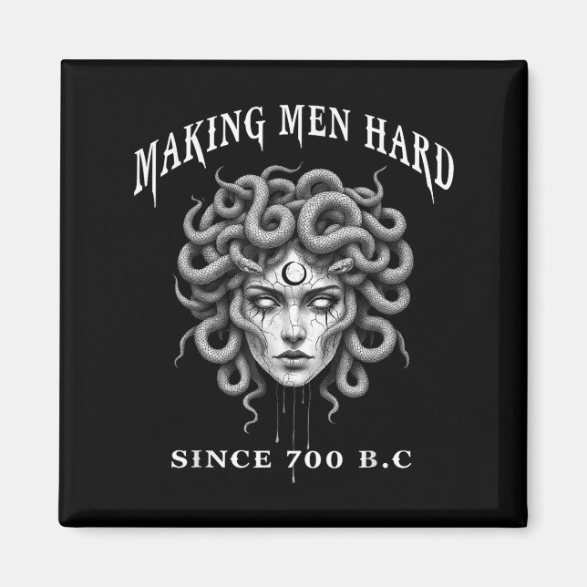 Íman Mitologia Grega Engraçada Medusa Deixando Homens D (Frente)