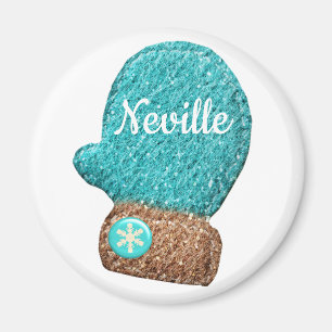 Íman Mitten fofinho de neve