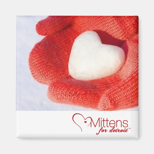 Íman Mittens para Detroit Magnet Quadrado de 2 polegada (Frente)