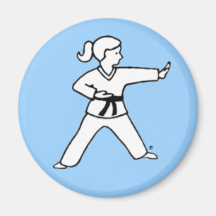 Íman Miúdo 4 das artes marciais claro - ímã azul