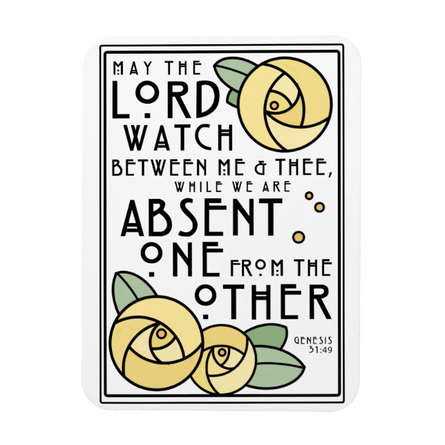 Íman Mizpah Blush | Rosas amarelas | Art Nouveau Style (Vertical)