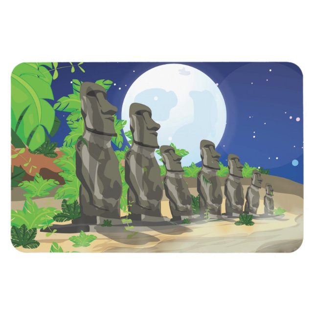 Íman Moai da Ilha de Páscoa (Horizontal)