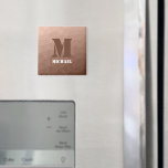 Íman Mocha Brown — Padrão geométrico de malha Monograma<br><div class="desc">Monograma Personalize com seu nome e inicial personalizados. O padrão geométrico do gradiente castanho triangular ombre. Malha geométrica triangular com design de gradiente máximo legal.</div>