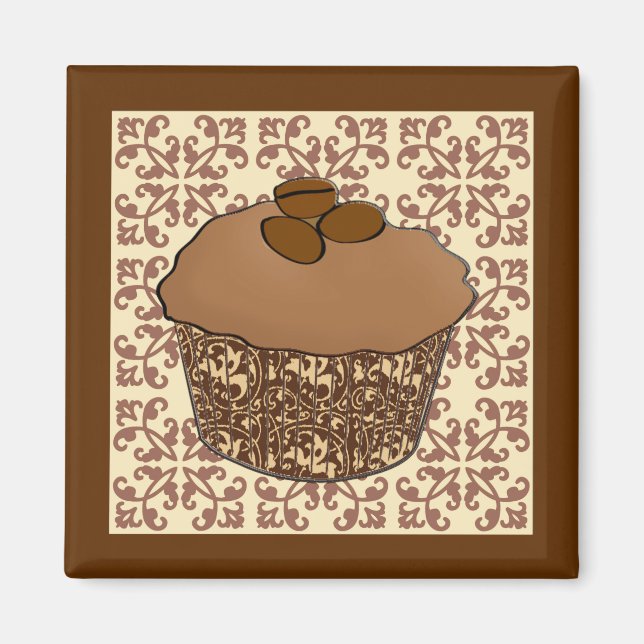 Íman Mocha / Cupcake do Fosco do café, Fundo do local (Frente)