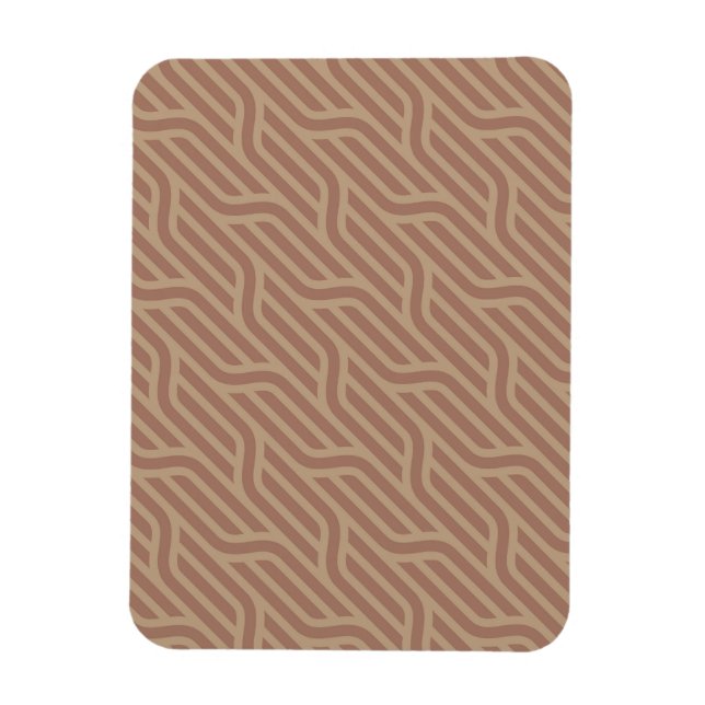 Íman Mocha Mousse Brown Buffed Beige Wavy Line Patterno (Vertical)