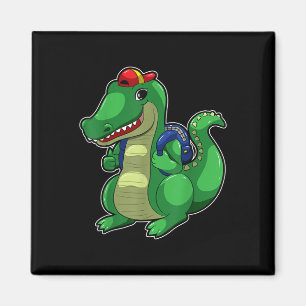 Íman Mochila De Crocodilo Engraçado Crocodilo Fofo De V