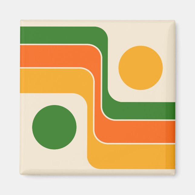 Íman Mod Estilo Retro Geométrico dos Anos 70 (Frente)