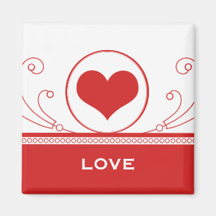 Íman Mod Heart Swirls Magnet, Red