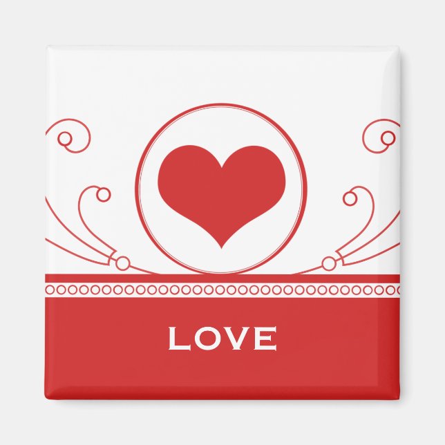 Íman Mod Heart Swirls Magnet, Red (Frente)