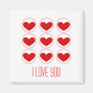 Íman Mod Hearts Love Magnet, Red
