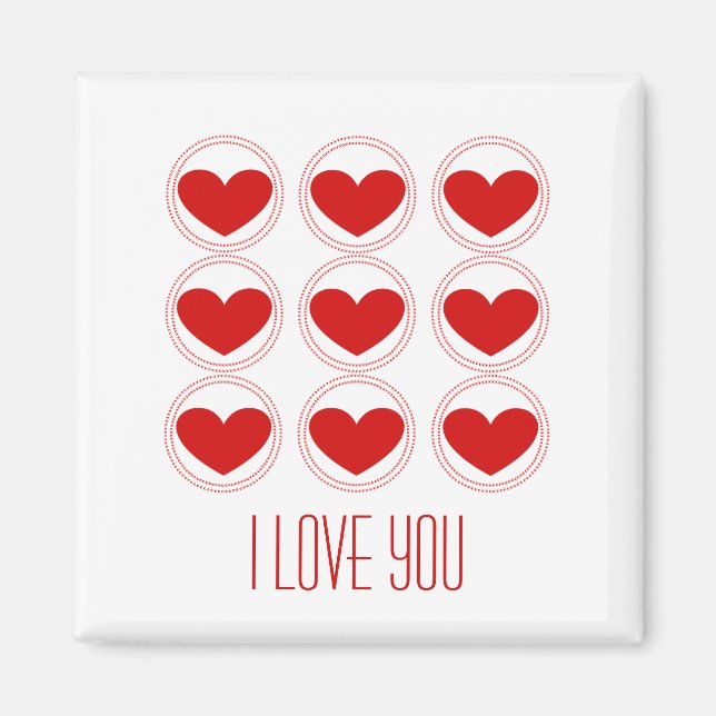 Íman Mod Hearts Love Magnet, Red (Frente)