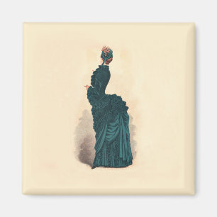 Íman Moda de Vestido Victoriano Azul Elegante