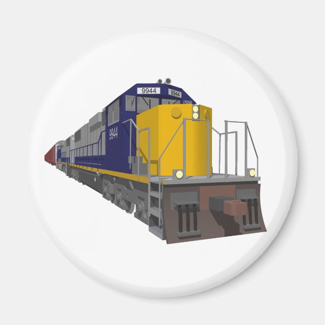 Íman Modelo 3D: Trem de Carga: Ferrovia: (Frente)