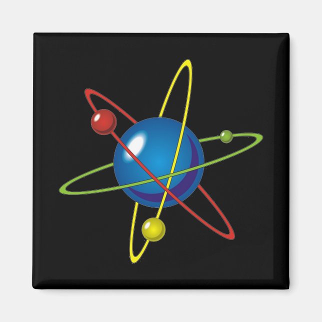 Íman Modelo Colorido do Átomo (Frente)