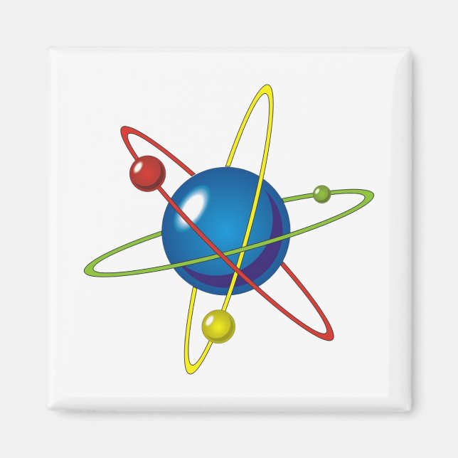 Íman Modelo Colorido do Átomo (Frente)