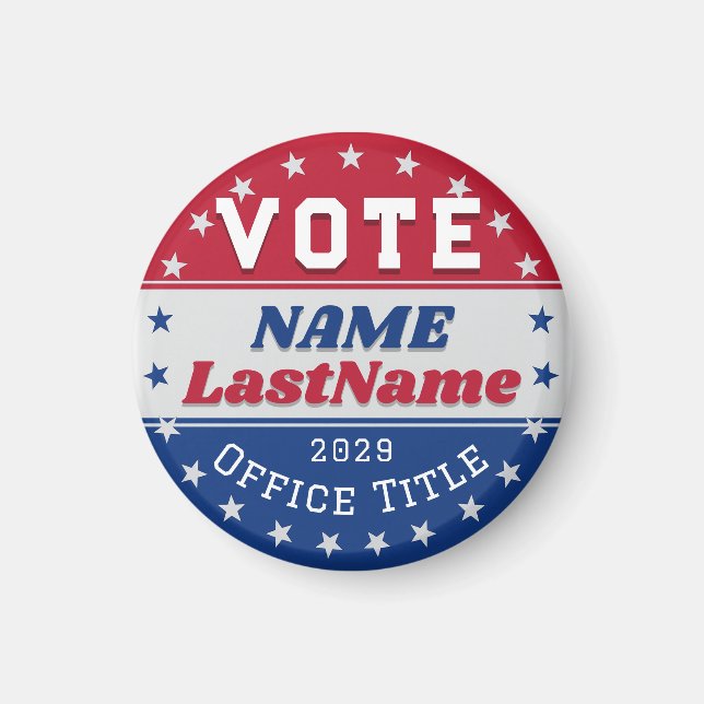 Íman Modelo de Campanha Personalizada para Eleições (Frente)