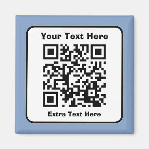 Íman Modelo de Código QR Escaneável c/ Texto Editável