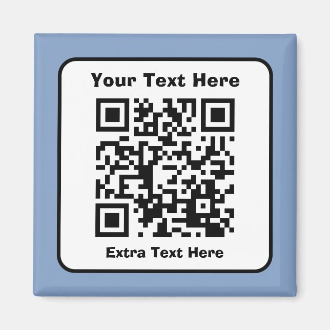 Íman Modelo de Código QR Escaneável c/ Texto Editável (Frente)