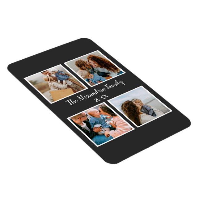 Íman Modelo de colagem de fotos da família 4 personaliz (Lado Direito)