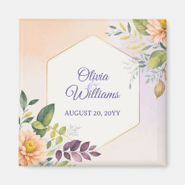 Íman Modelo de Convite de Casamento Floral Elegante