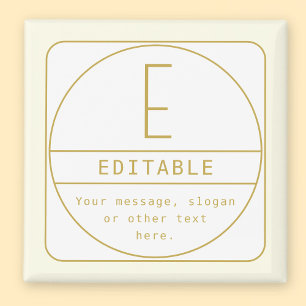 Íman Modelo de design retrô-moderno editável dourado e 