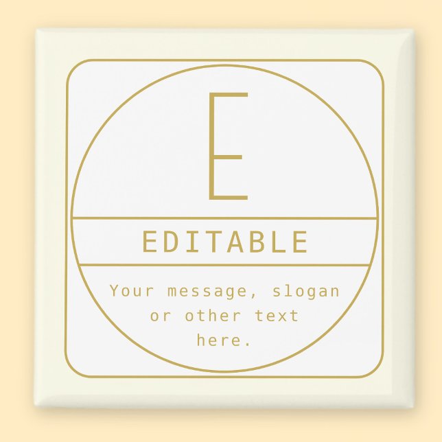 Íman Modelo de design retrô-moderno editável dourado e  (Criador carregado)